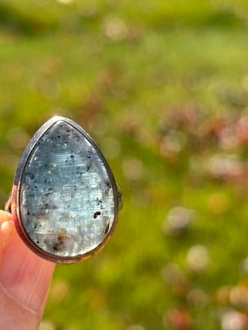 Mermaid Teal Kyanite Ring size 5.5