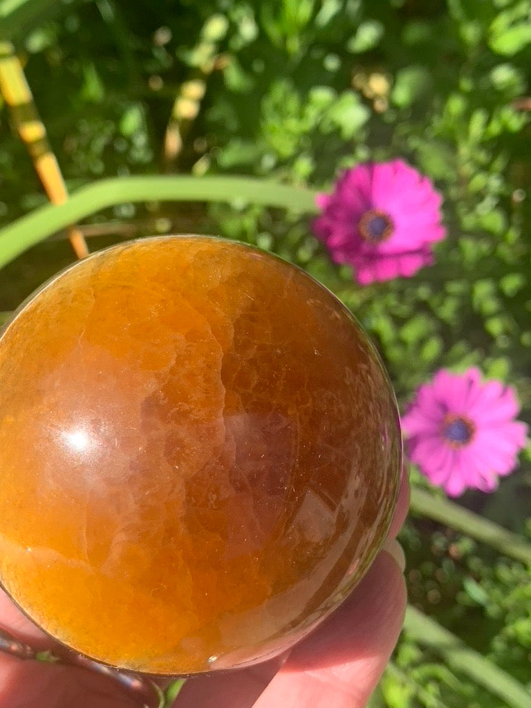 Yellow Fluorite Sphere