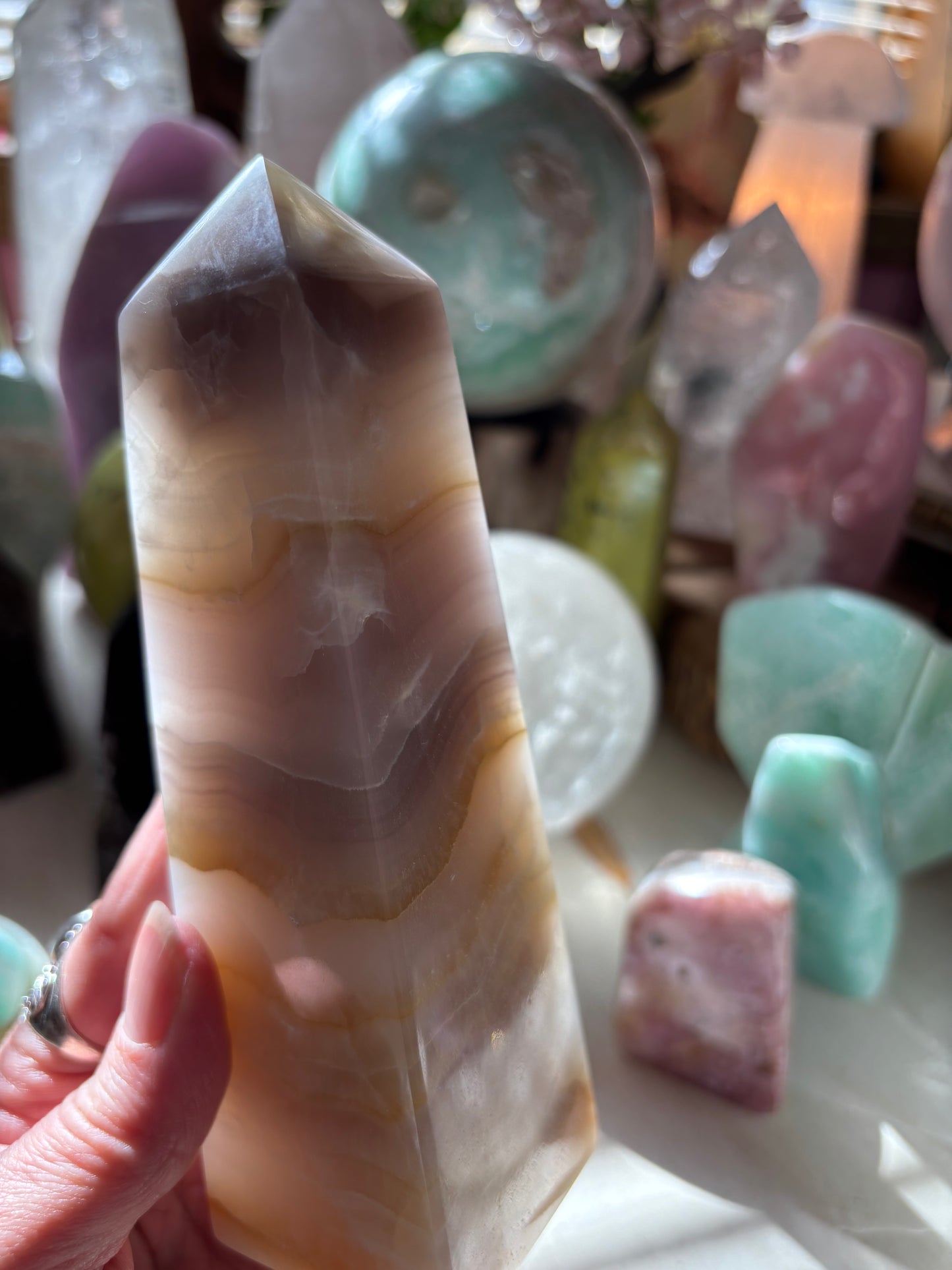 Watermelon Calcite - Obelisk - Pakistan