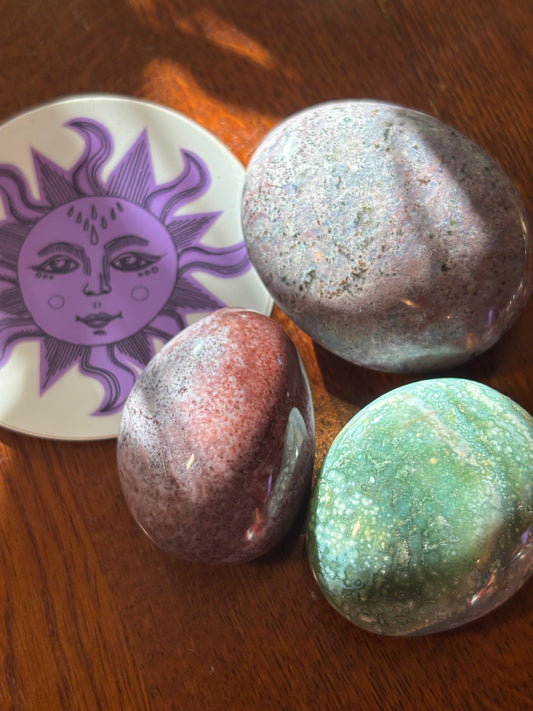 Sea Jasper Palm Stone SET - BUNDLE OF 3 | Madagascar