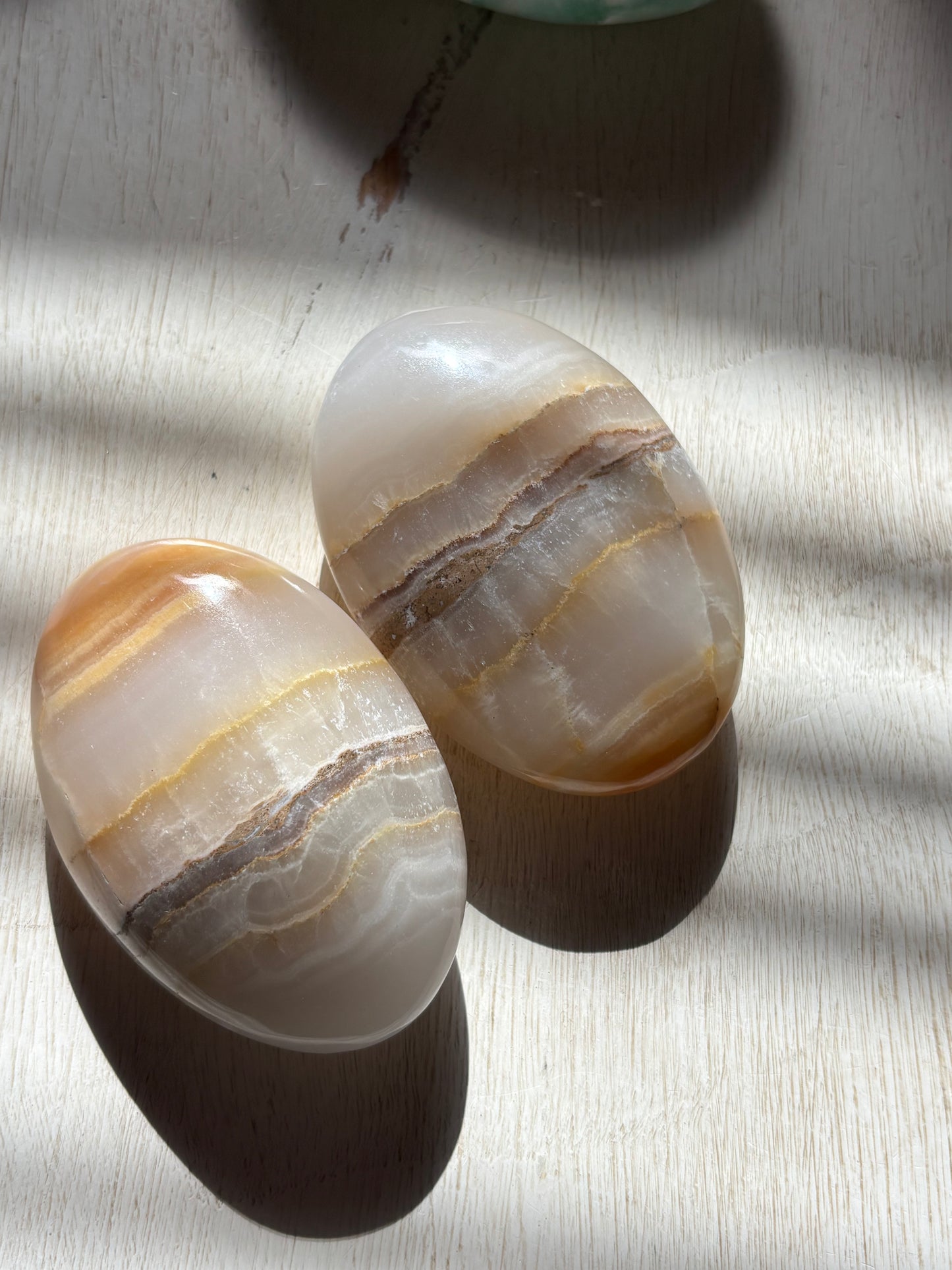 Watermelon Calcite - Large Palm Stone | Pakistan