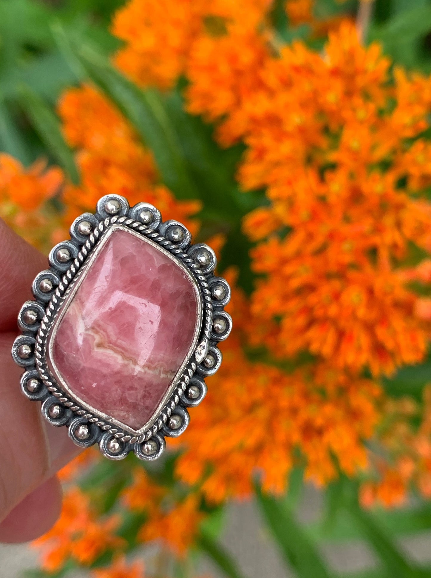 Rhodocrosite Ring size 8