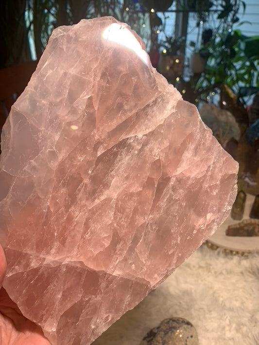 Rose Quartz Slice - Rainbow - Madagascar