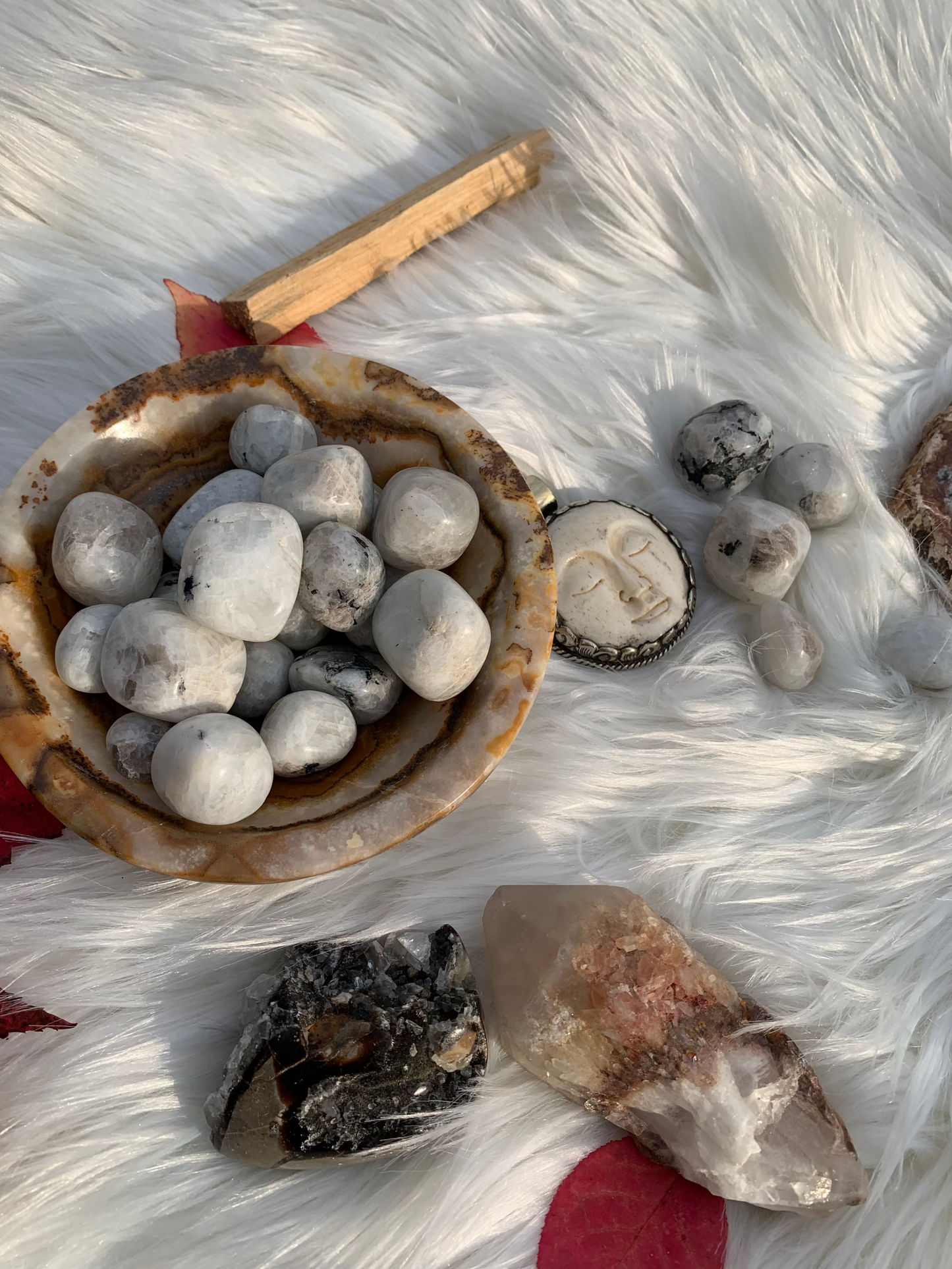 Rainbow Moonstone - Tumble - India