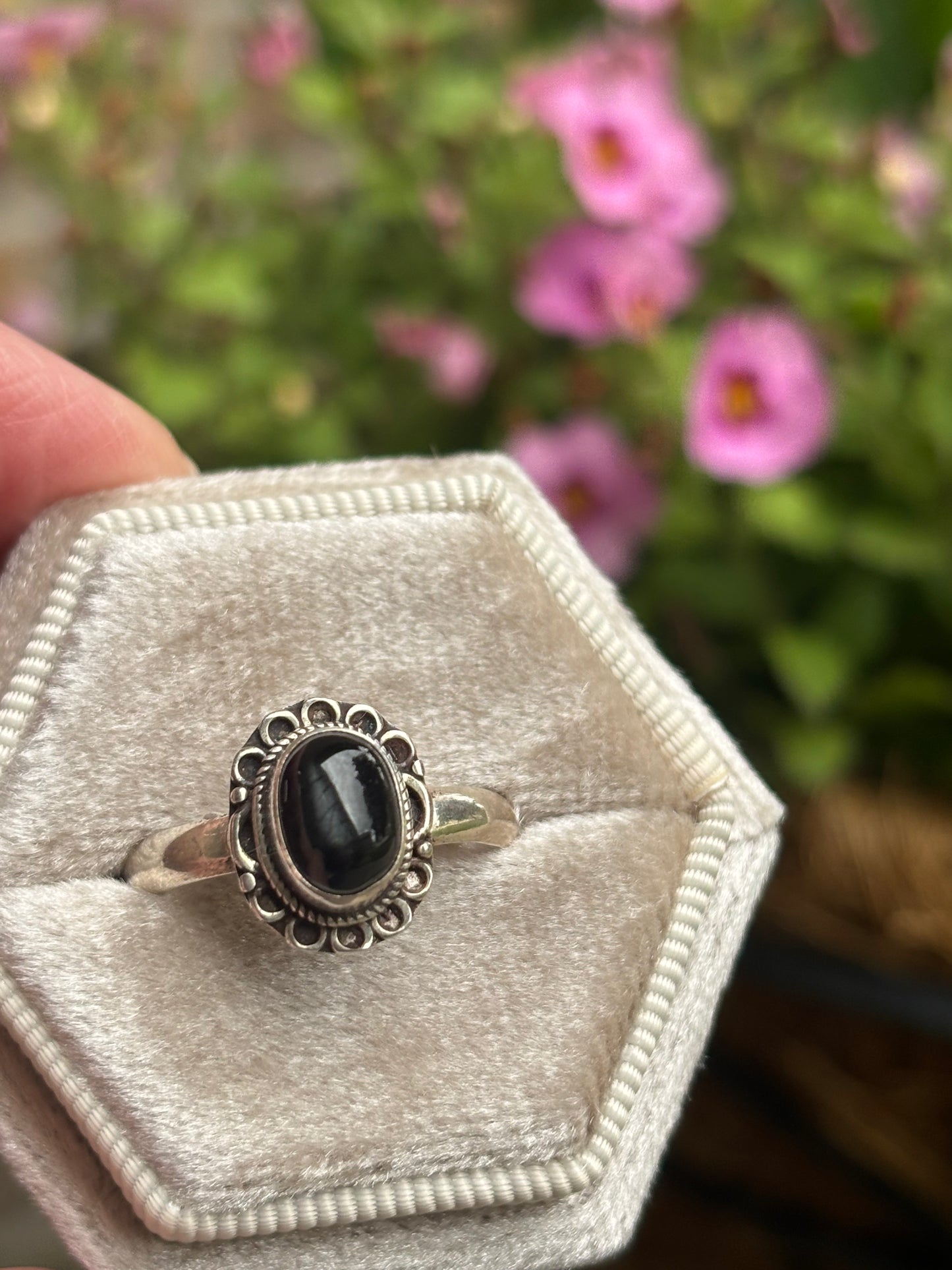 Black Star Diopside Ring Size 8