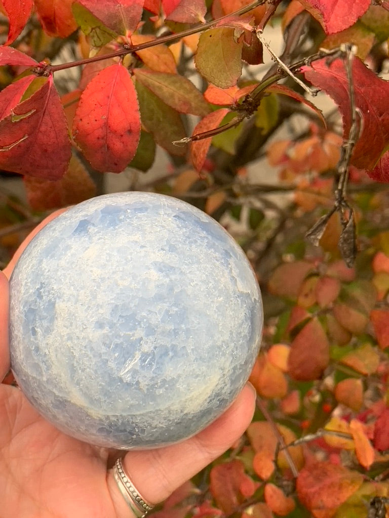 Blue Calcite Sphere - Madagascar