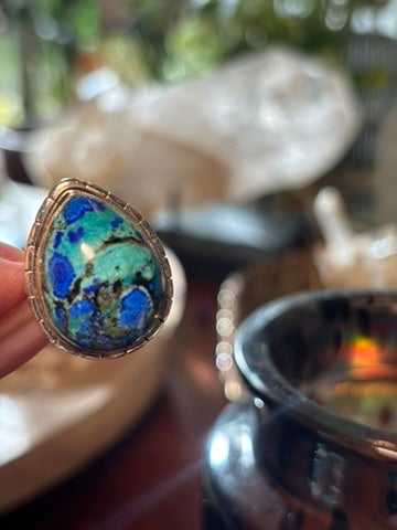 Azurite Turquoise Ring size 8