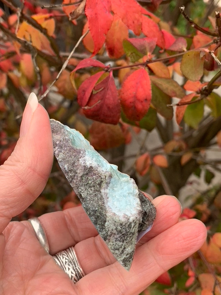 Larimar Slice - Polished one side