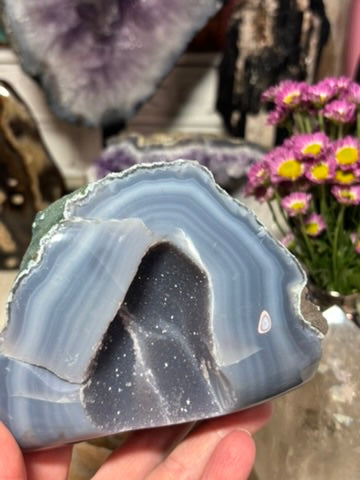 Amethyst Cluster with Banded Agate | Brazil