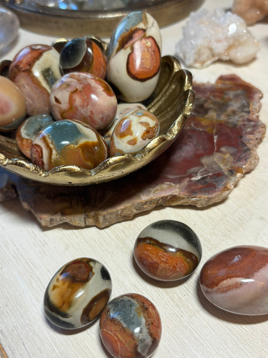 Polychrome Jasper Palm Stone SET - BUNDLE OF 3