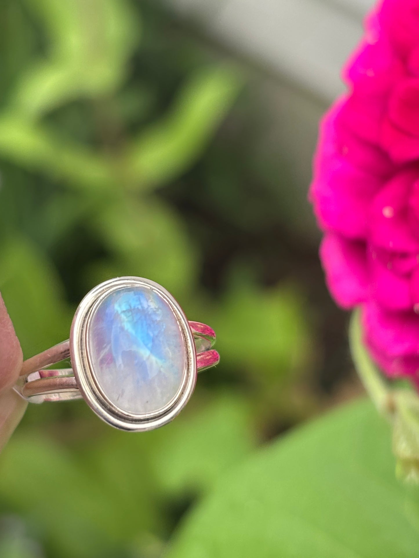 Rainbow Moonstone Ring size 7