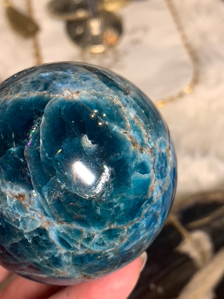 Blue Apatite Sphere