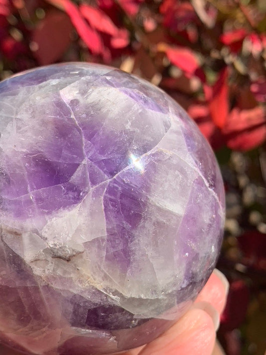 Dream Amethyst with Smokey Quartz Sphere - Madagascar