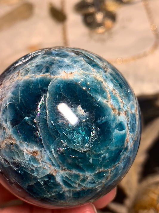 Blue Apatite Sphere