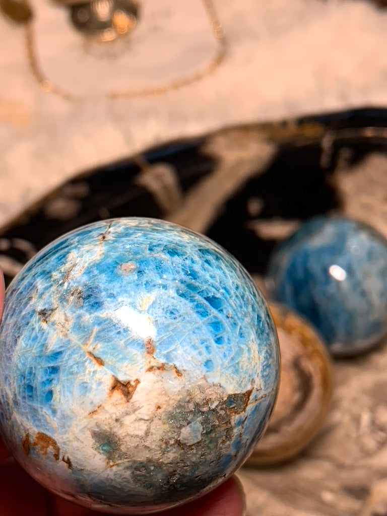 Blue Apatite Sphere - Madagascar