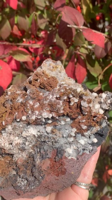 Goethite and Calcite with inclusions Cluster - Morocco