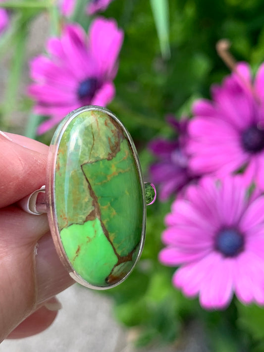 Green Copper Mojave Turquoise - Ring Size 9