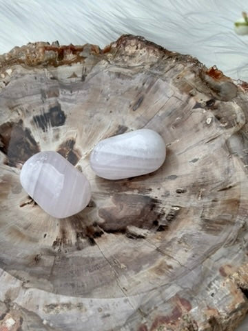 Pink Mangano Calcite  - SET OF TWO - tumble - Pakistan