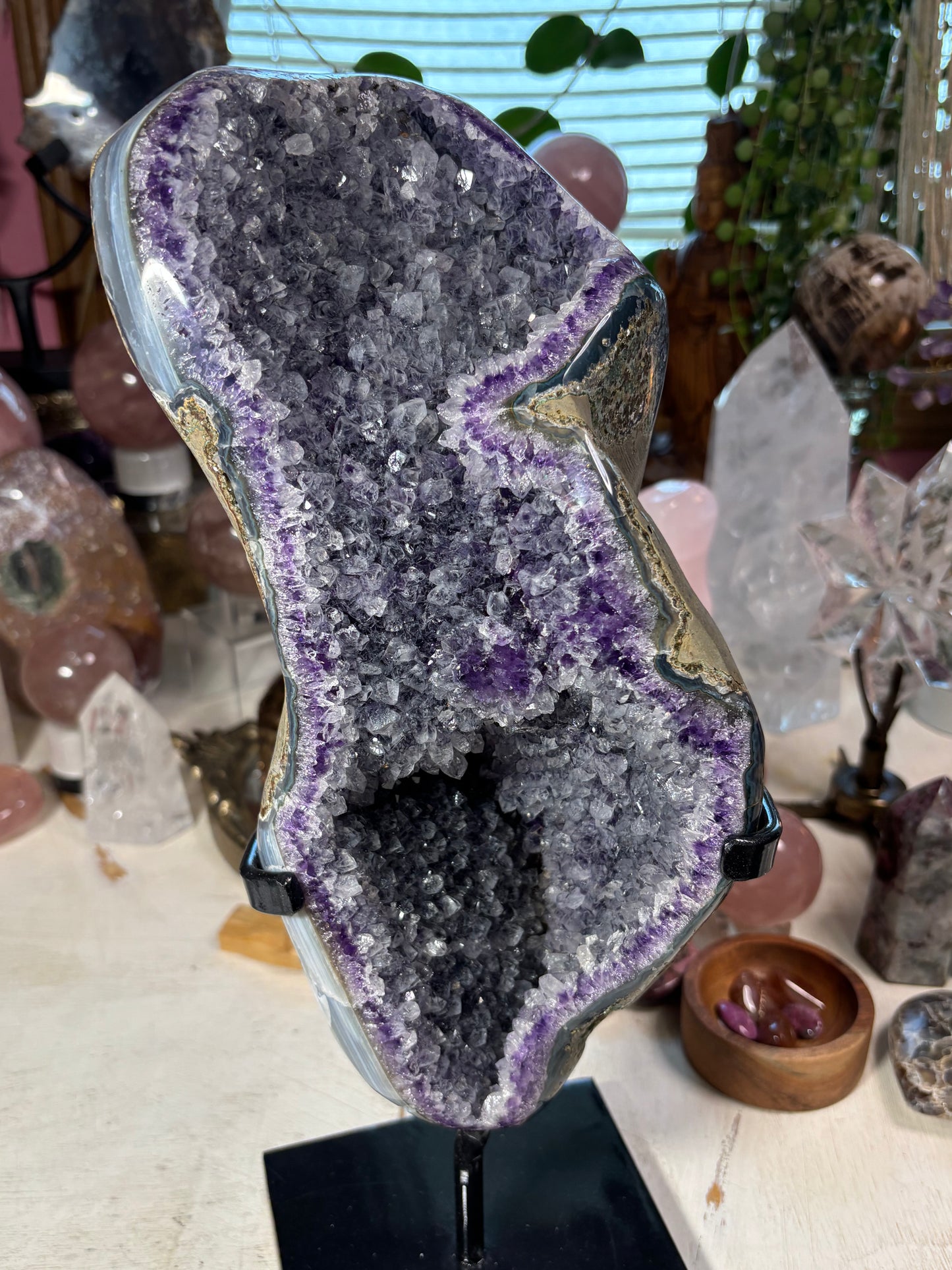 Amethyst Cluster on stand - Brazil