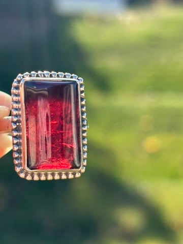 Rhodolite Garnet Ring size 8.5