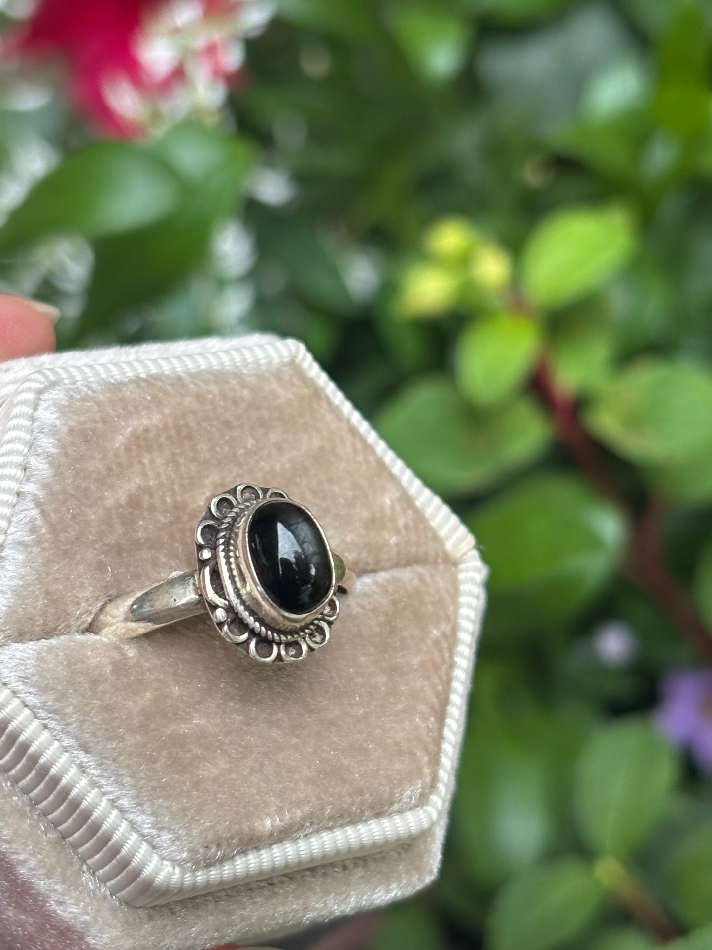 Black Star Diopside Ring Size 8