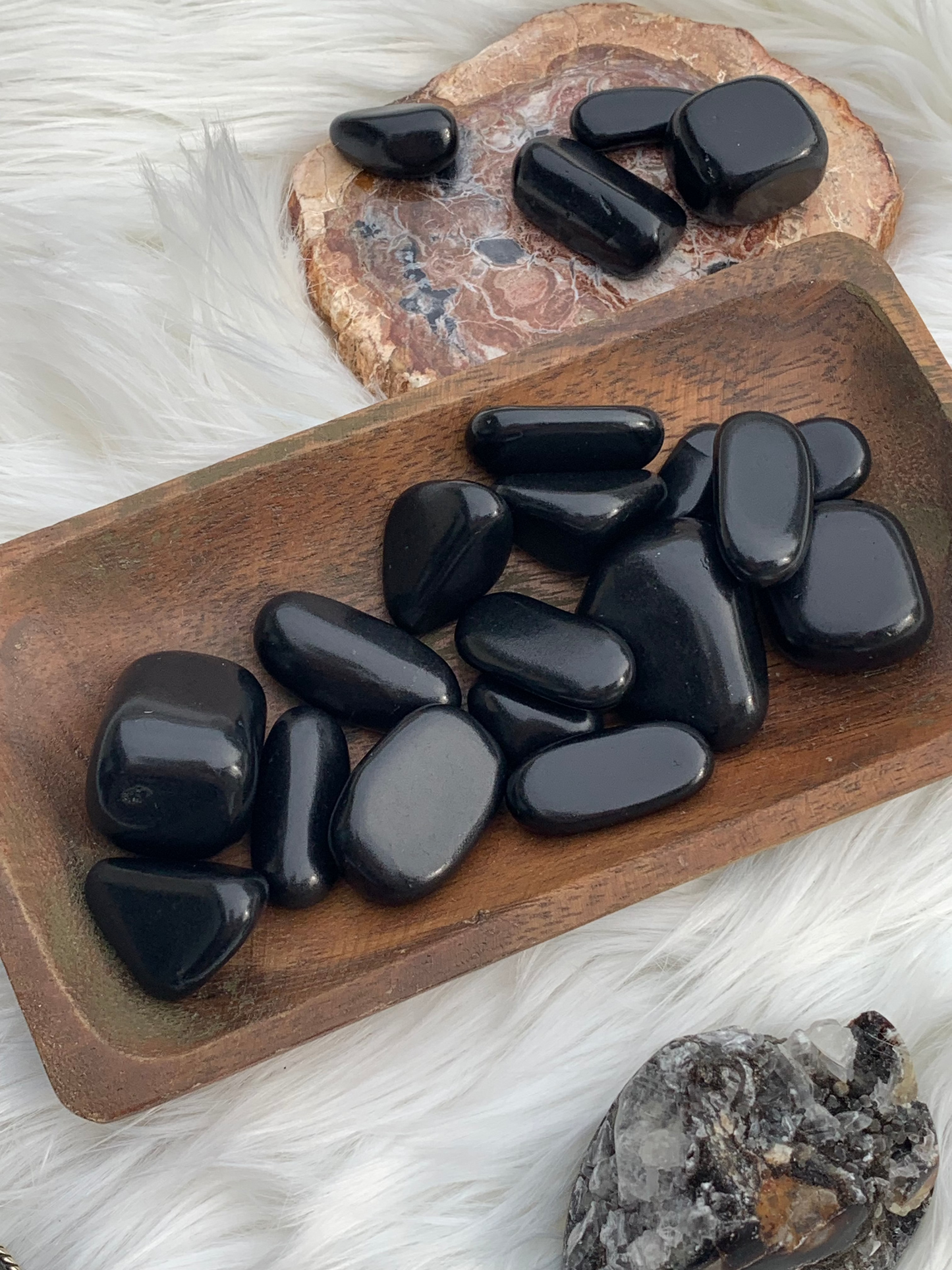 Shungite tumble stones - Karelia, Russia