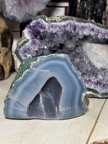 Amethyst Cluster with Banded Agate | Brazil