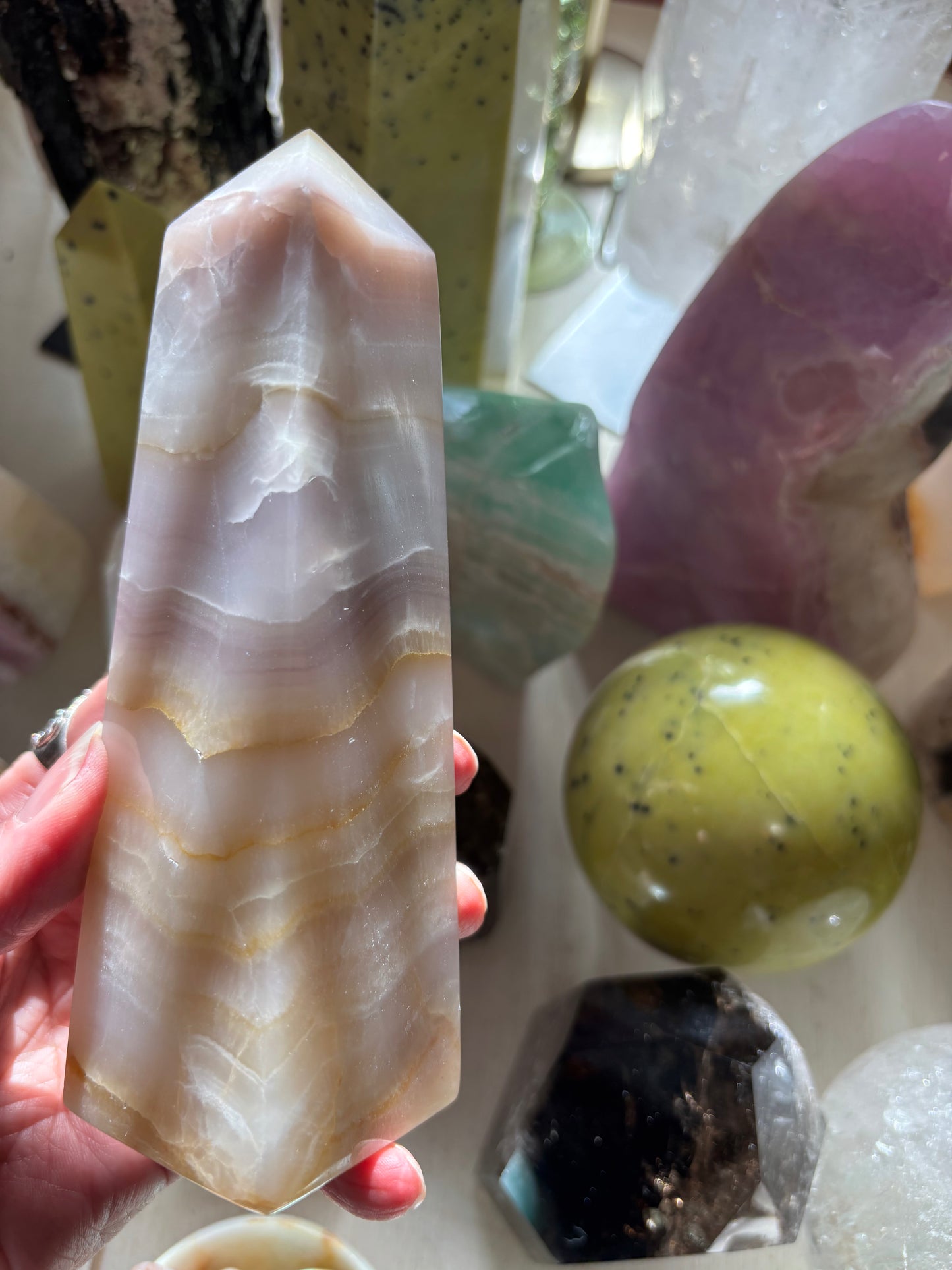 Watermelon Calcite - Obelisk - Pakistan