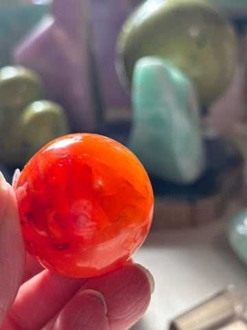 Carnelian Sphere - Madagascar - 37 mm