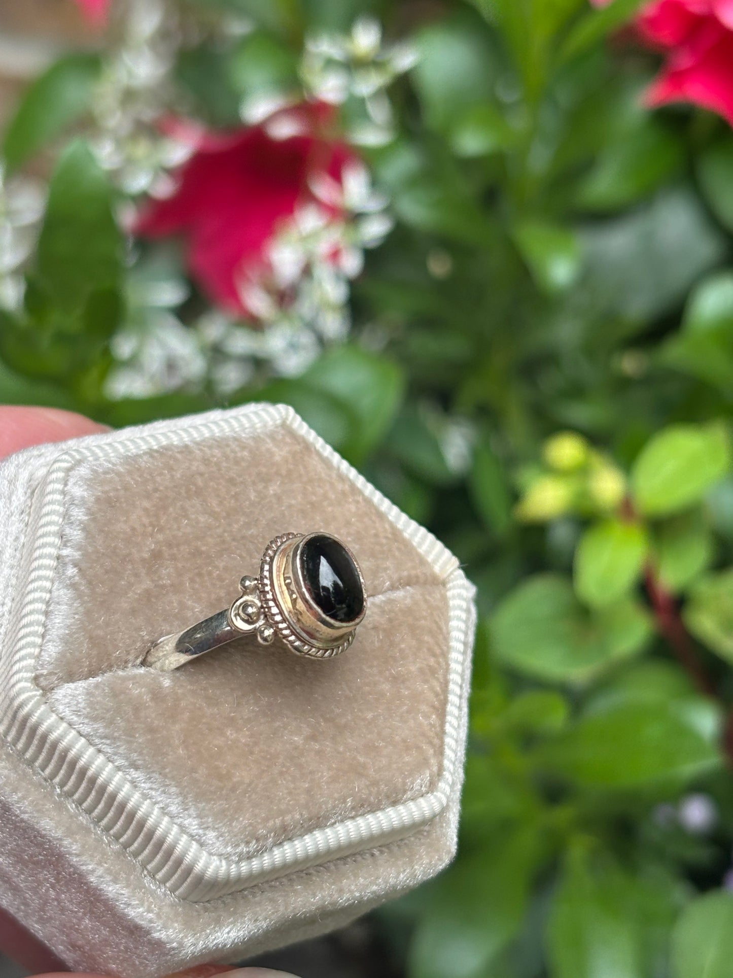 Black Star Diopside Ring Size 6.75