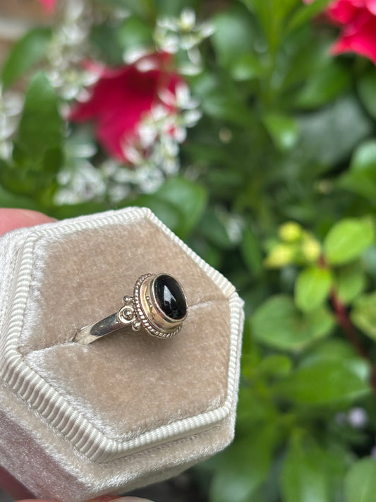 Black Star Diopside Ring Size 6.75