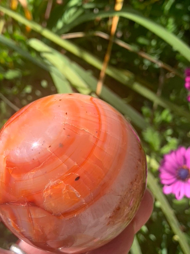 Carnelian Sphere - Madagascar - 64 mm