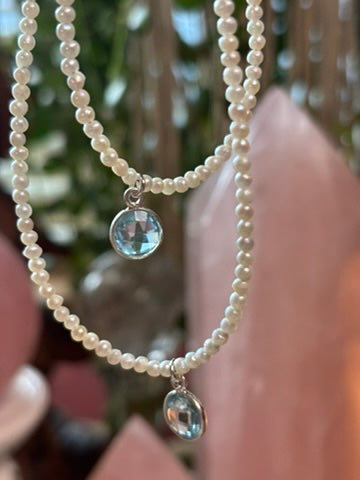 Waters Edge — Freshwater Pearl & Blue Topaz