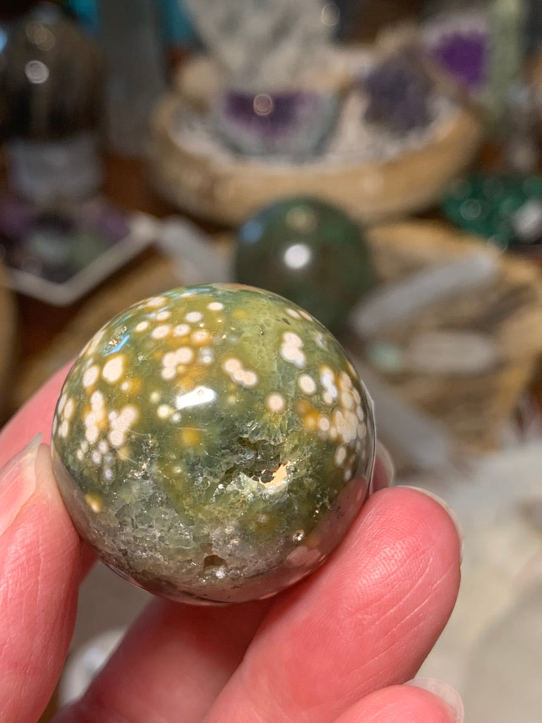 Ocean Jasper Sphere - 8th Vein - Teal