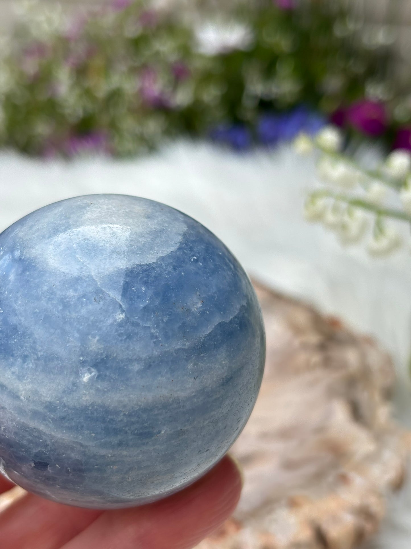 Blue Calcite | Sphere | Madagascar