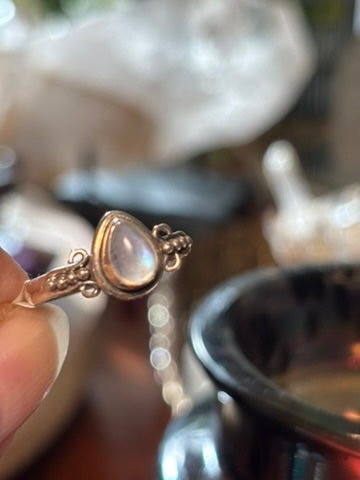 Rainbow Moonstone Ring size 7