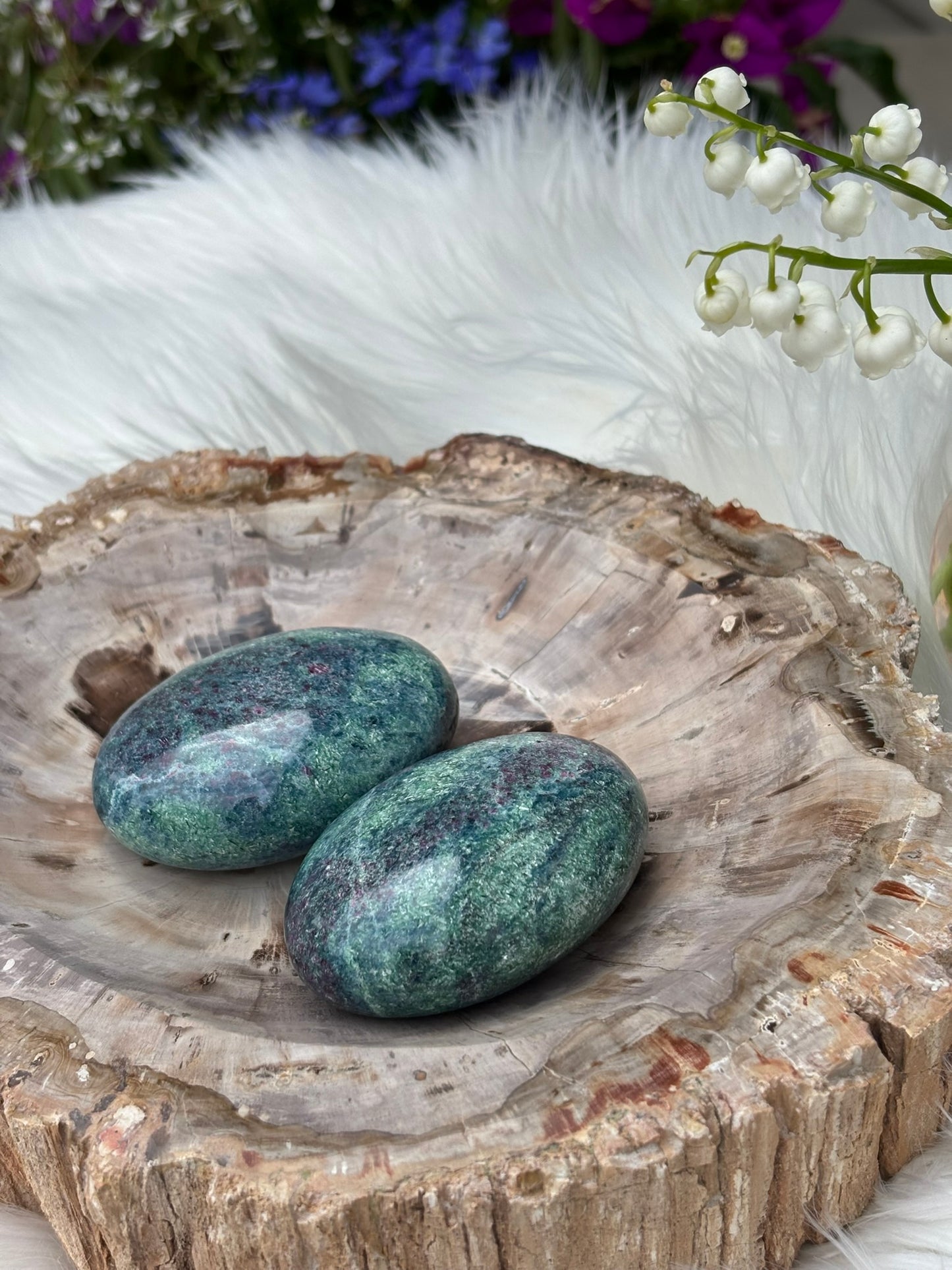 Ruby Kyanite Fuchsite - Palm Stone | India