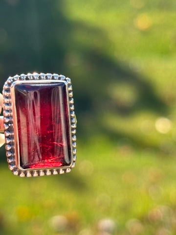 Rhodolite Garnet Ring size 8.5