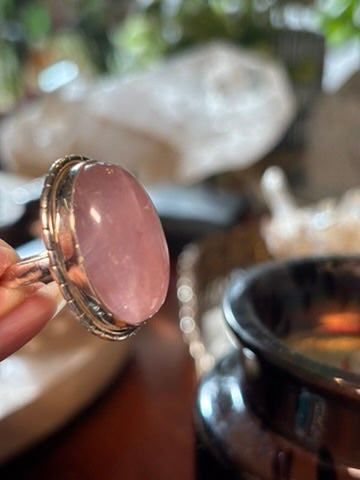 Rose Quartz Ring size 6.5