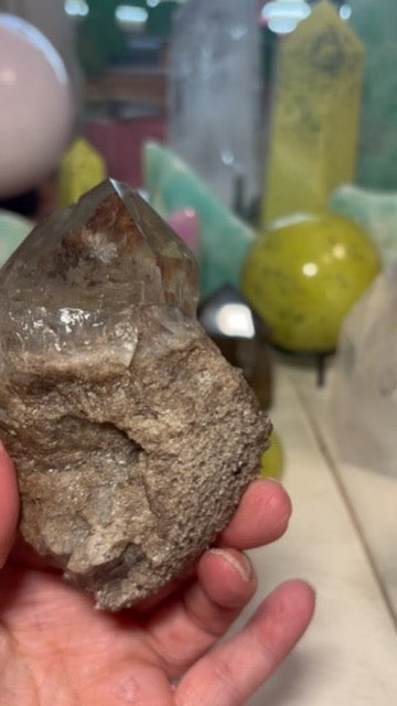 Smokey Garden Quartz with inclusions - Point - Brazil