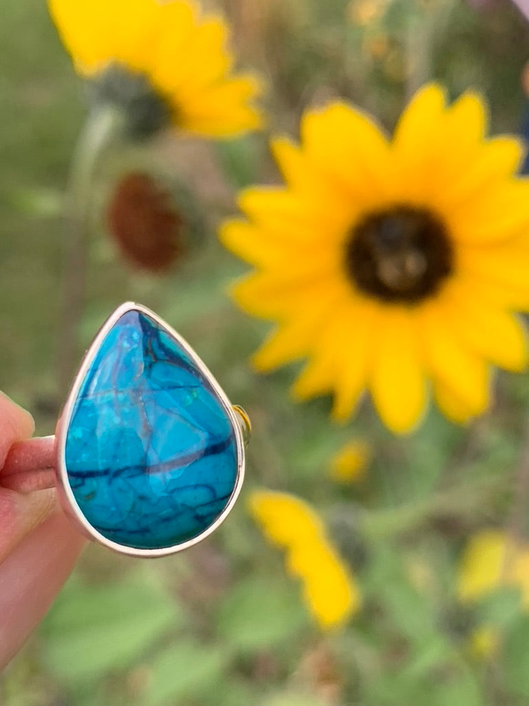 Chrysocolla, Azurite Ring size 6