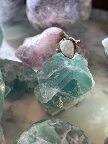 Rainbow Moonstone Ring size 8
