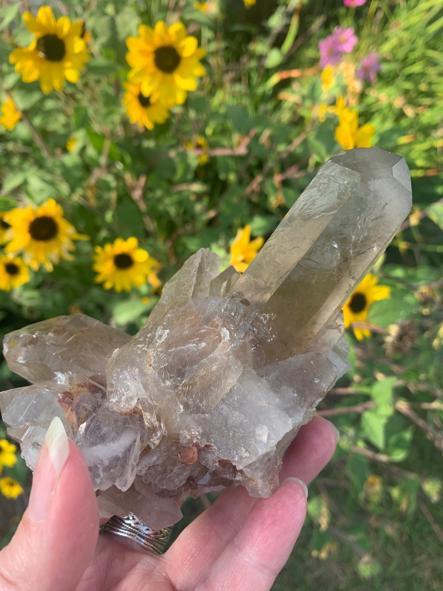 Smokey Lemurian Quartz Cluster - Brazil