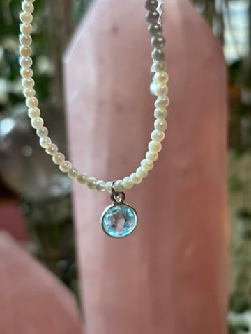 Waters Edge — Freshwater Pearl & Blue Topaz