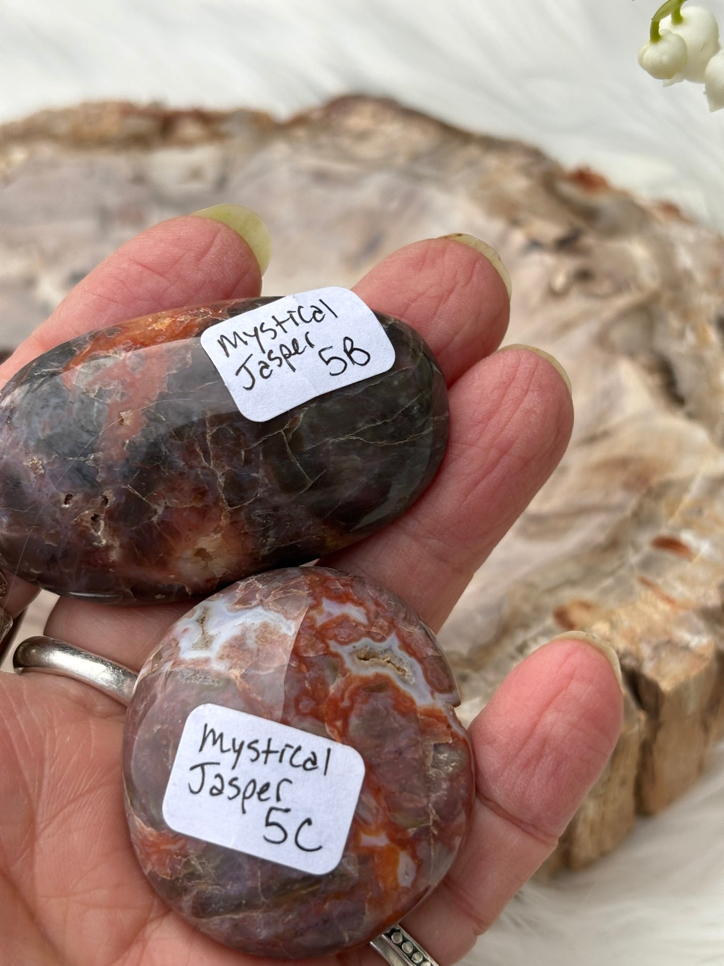 Mystical Jasper - SET OF TWO - Palm Stone | Madagascar