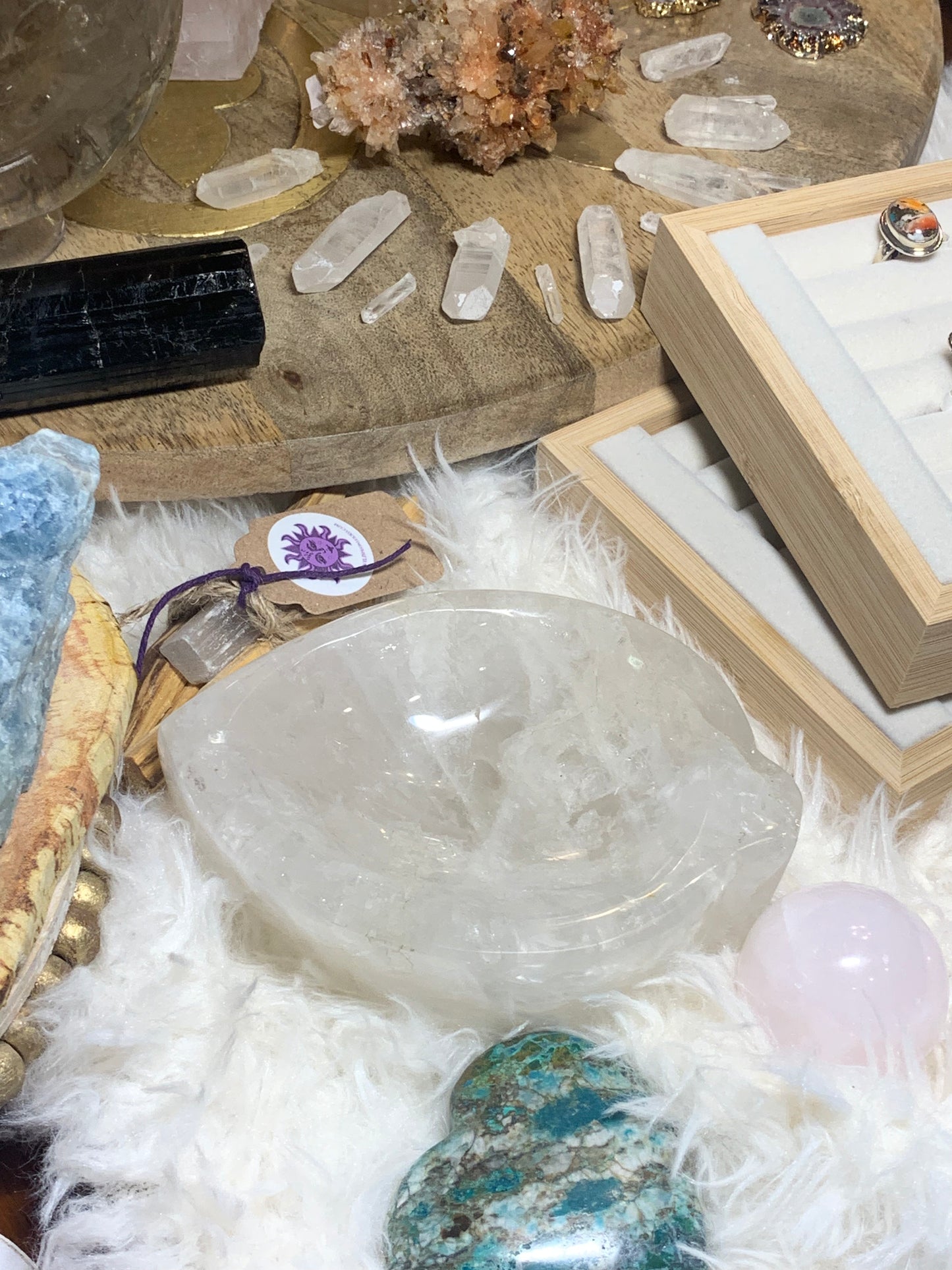 Clear Quartz Rainbow dish