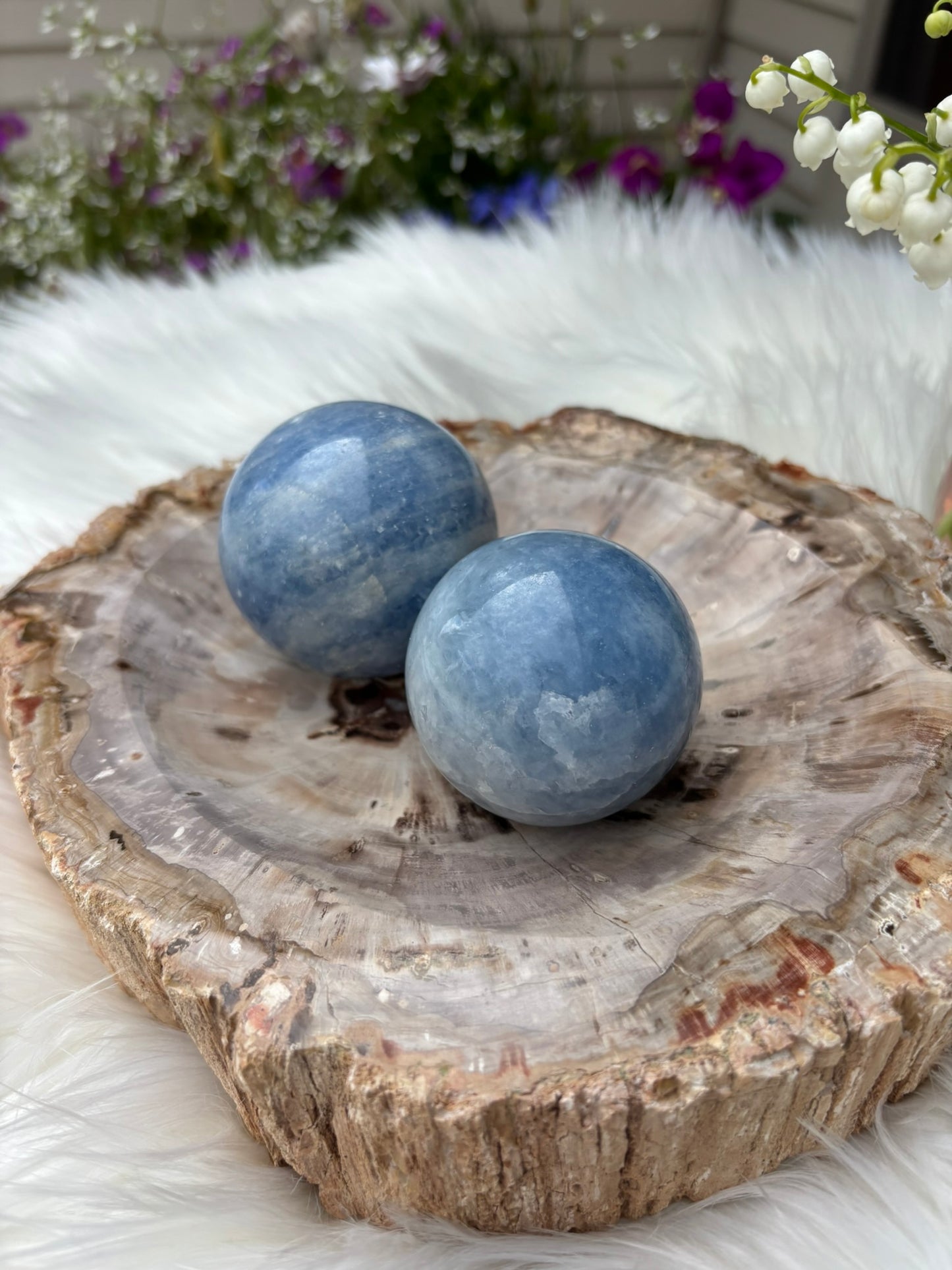 Blue Calcite | Sphere | Madagascar