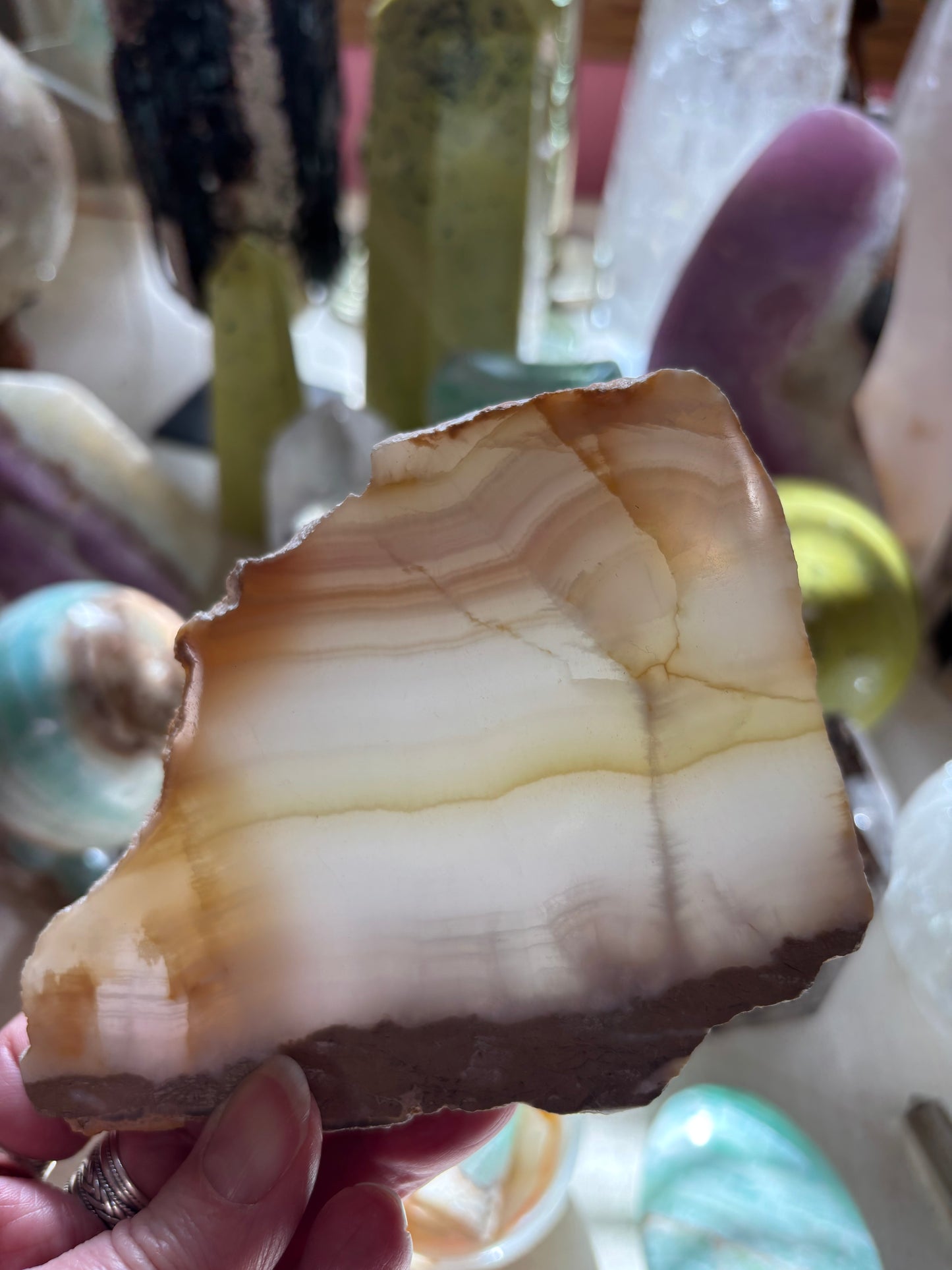 Watermelon Calcite - Slab - Pakistan