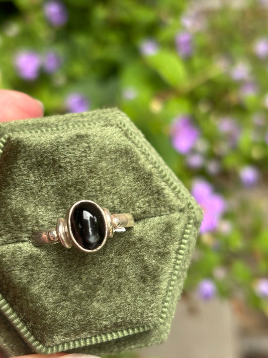 Black Star Diopside Ring Size 6.5