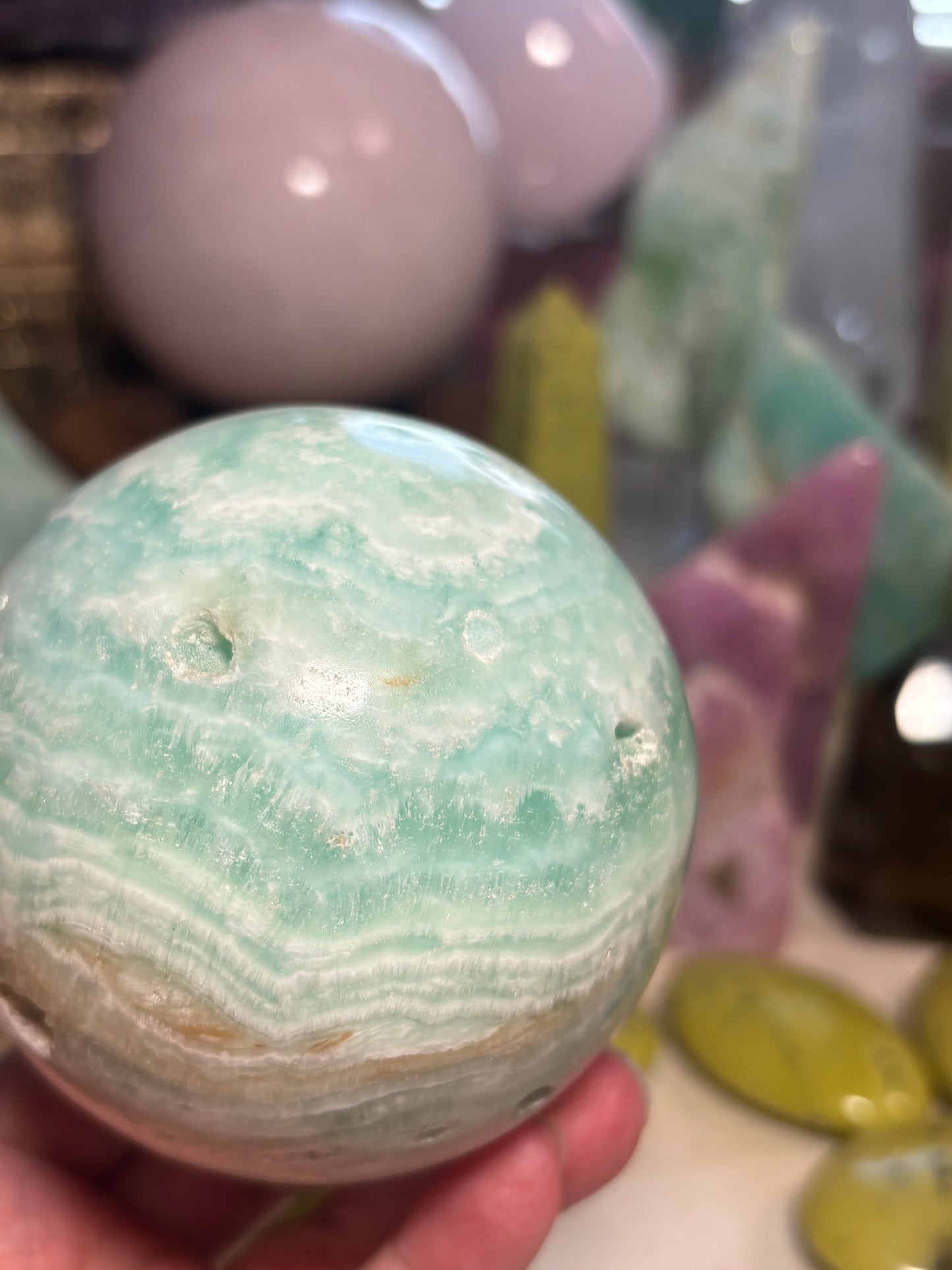 Caribbean Calcite - Sphere - Pakistan